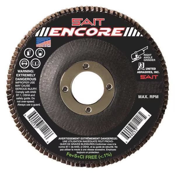 SAIT 71205 Encore Fiberglass Backed Flap Disc (Type 27) 4-1/2