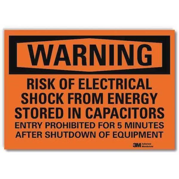 Warning Sign, Electrical Shock Risk, 10inW, LYLE, Mfr# U6-1217-RD_10X7