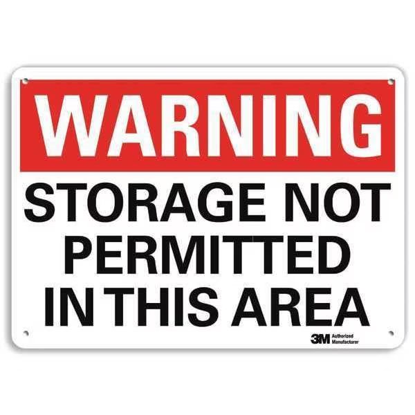 Warning Sign, Storage Not Permitted, 7in H, LYLE, Mfr# U6-1230-RA_10X7