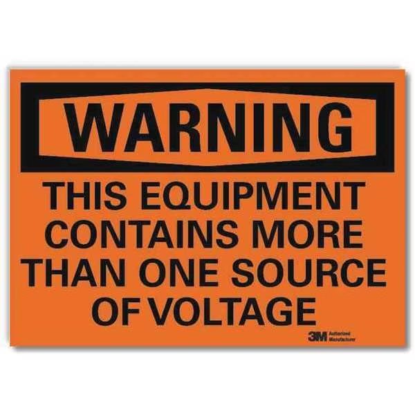 Warning Sign, Source of Voltage, 10 in. W, LYLE, Mfr# U6-1245-RD_10X7