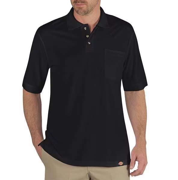 T-Shirt, Mens, S, 10-3/4 in. Sleeve L, Black, DICKIES, Mfr# LS44BK RG S