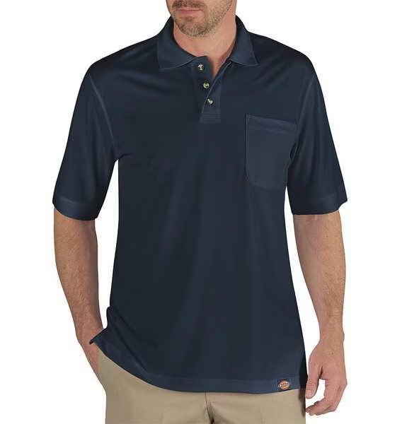 T-Shirt, Mens, 5XL, 11-1/2inSleeveL, DrkNavy, DICKIES, Mfr# LS44DN RG 5XL