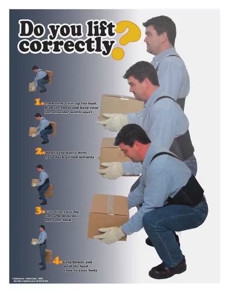 Safety Poster, Do You Lift Correctly, ENG, SAFETYPOSTER.COM, Mfr# SW0183