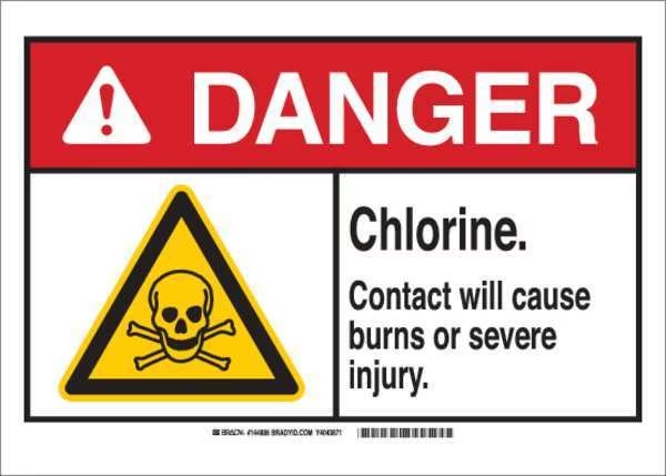 Danger Sign, 7 in H, 10 in W, Polyester, Rectangle, English, 144887, Brady, Mfr#: 144887