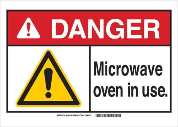 Danger Sign, 7 in H, 10 in W, Plastic, Rectangle, 144557, Brady, Mfr#: 144557