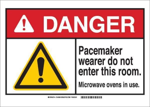Danger Sign, 10 in H, 14 in W, Aluminum, Rectangle, 144573, BRADY, Mfr# 144573
