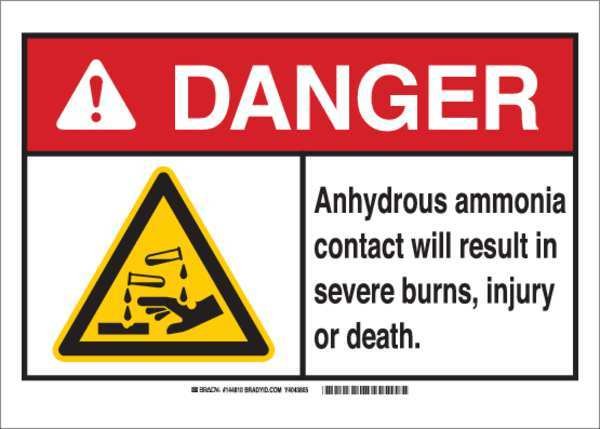 Danger Sign, 7 in H, 10 in W, Rectangle, English, 144812, BRADY, Mfr# 144812