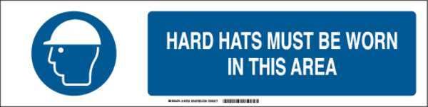 Slider Insert, Hard Hats Must Be Worn, Eng, Brady, Mfr#: 140829