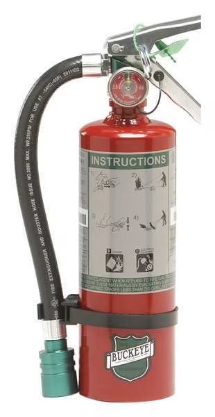 Fire Extinguisher, 2B:C, Halotron, 2.5 lb, Buckeye Fire Equipment, Mfr#: 70259