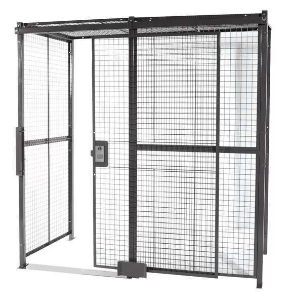 Woven Wire Partition, 3 sided, Slide Door, Wirecrafters, Mfr#: 10103