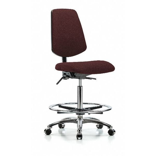 Fab Hi Bench Chair, Med, Bk, CF, Cast, Bur, BLUE RIDGE ERGONOMICS, Mfr# BR-FHBCH-MB-CR-T1-A0-CF-CC-F41
