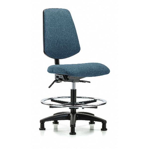 Fab Med Bench Chair, Bk, CF, Glds, Blu, Seat Height Range: 22