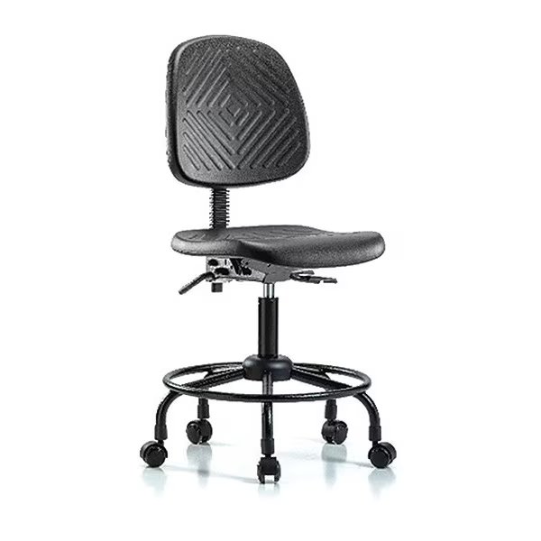 Benchch Chair, Poly, Med, Bk, RT, Casters, BLUE RIDGE ERGONOMICS, Mfr# BR-PMBCH-MB-RT-T0-A0-RC