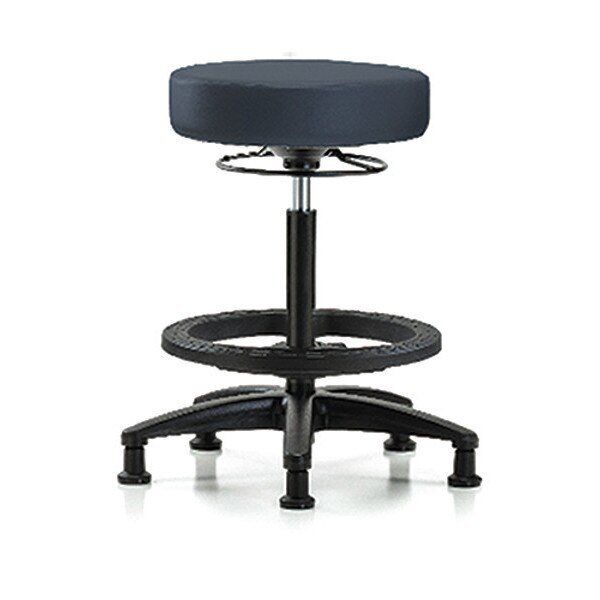 Bench Stool, Hi, Vinyl, BF, Glides, Nav, Blue Ridge Ergonomics, Mfr#: BR-VHBSO-RG-BF-RG-8582