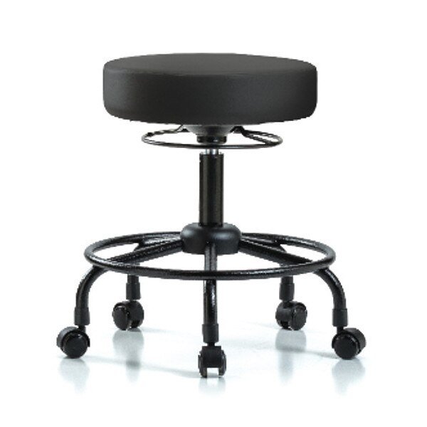 Bench Stool, Med, Vinyl, RT, Casters, BLK, BLUE RIDGE ERGONOMICS, Mfr# BR-VMBSO-RT-RC-8540