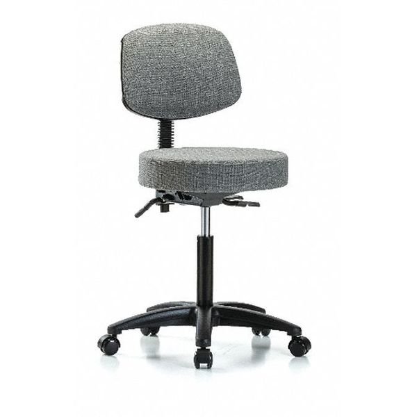 Bench Stool, Med, Fab, Bk, Tilt, Cast, Gry, BLUE RIDGE ERGONOMICS, Mfr# BR-FMBST-RG-T1-NF-RC-F44