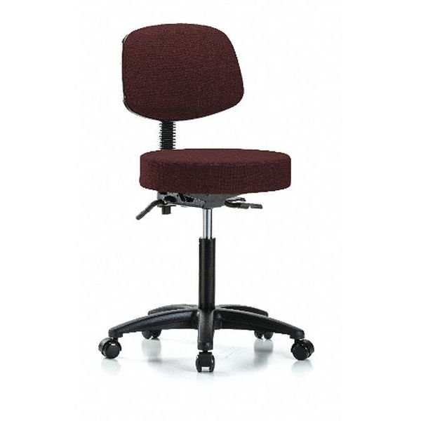 Bench Stool, Med, Fabric, Bk Casters, Bur, BLUE RIDGE ERGONOMICS, Mfr# BR-FMBST-RG-T0-NF-RC-F41