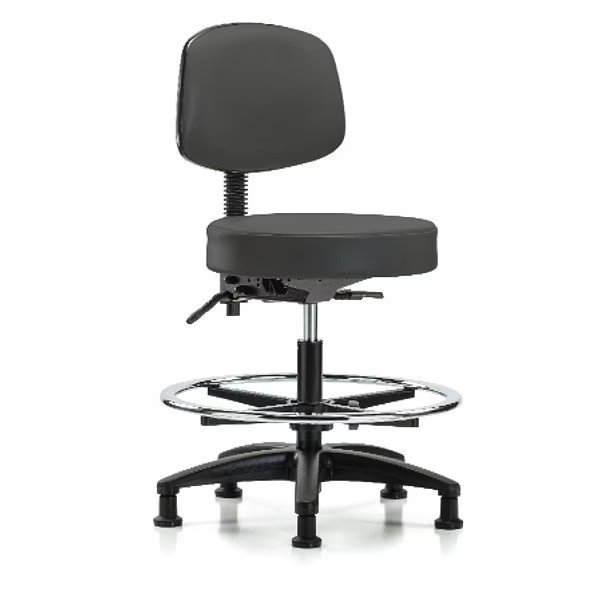 Bench Stool, Med, Vin, Bk, Tilt, CF, Gld, Gry, BLUE RIDGE ERGONOMICS, Mfr# BR-VMBST-RG-T1-CF-RG-8605