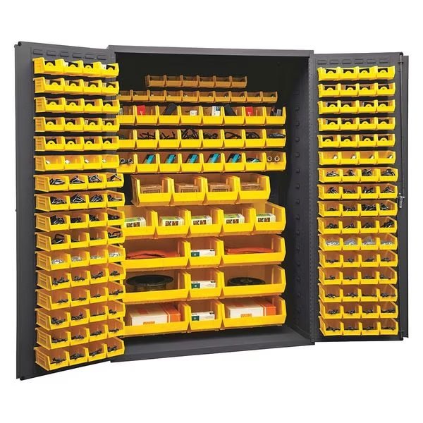 Extra-Heavy Duty Bin Cabinet, 48 in W, 72 in H, 24