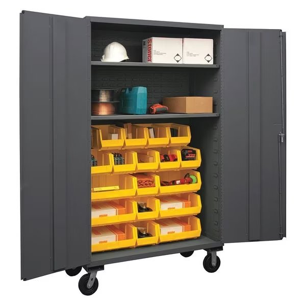 Heavy Duty Bin Cabinet, 48 in W, 80 in H, 24