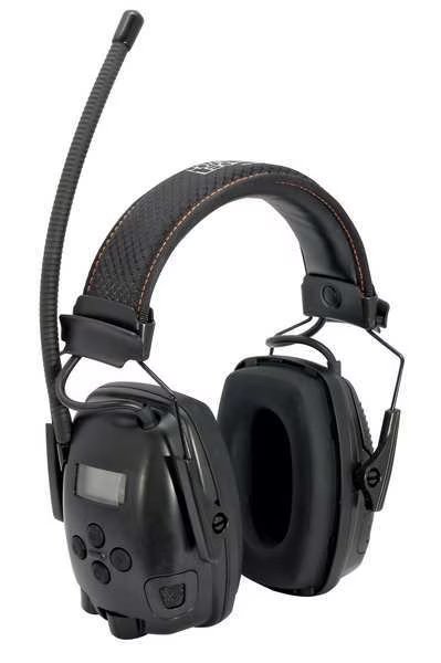 Over-the-Head Electronic Ear Muffs, 25 dB, Sync Electo, Black, Honeywell Howard Leight, Mfr#: 1030333