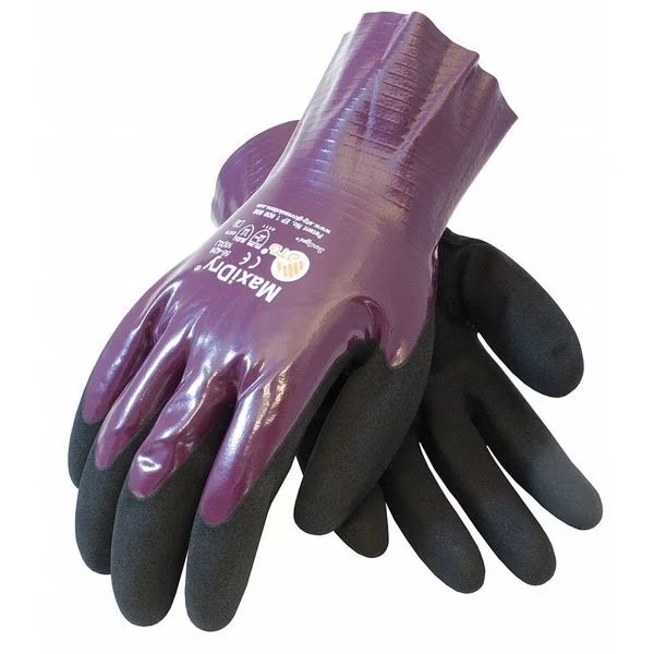 Foam Nitrile Coated Gloves, Palm Coverage, Purple/Black, L, 12PK, PIP, Mfr# 56-426/L