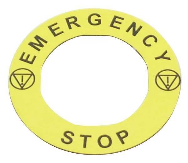 Legend Plate, Round, Emergency Stop, REES, Mfr# 09022-004