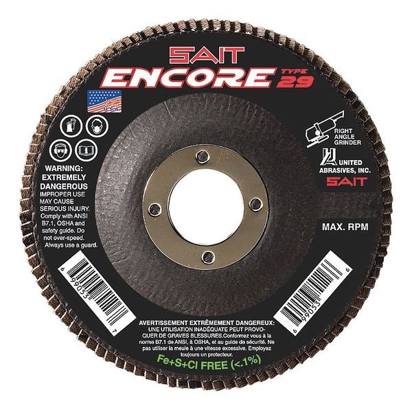 SAIT 71271 Encore Fiberglass Backed Flap Disc (Type 29) 7