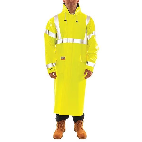 Eclipse Arc Flash Rain Coat, Cat 2, Ylw/Green, 2XL, TINGLEY, Mfr# C44122