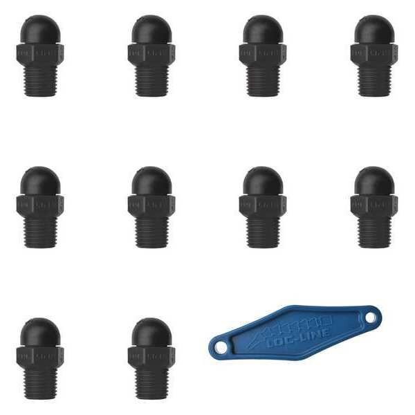 Nozzle, CT Style, 0.117in.dia, PK10, LOC-LINE, Mfr# 79068-BLK