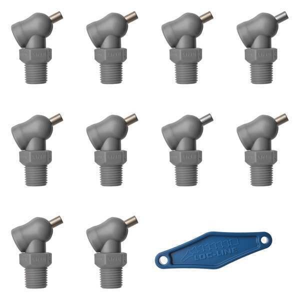 Nozzle, XR Style, 0.860in.dia, PK10, Loc-Line, Mfr#: 79085-G