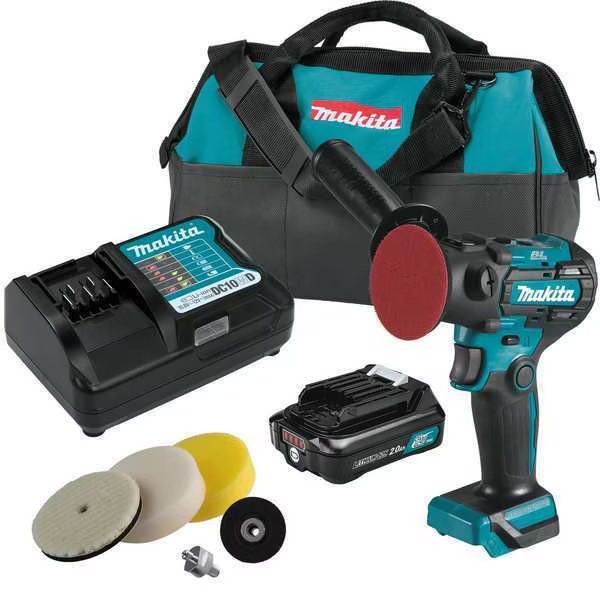 Cordless Polisher Kit, L 5 1/2 in, 2.4lb, Makita, Mfr#: VP01R1