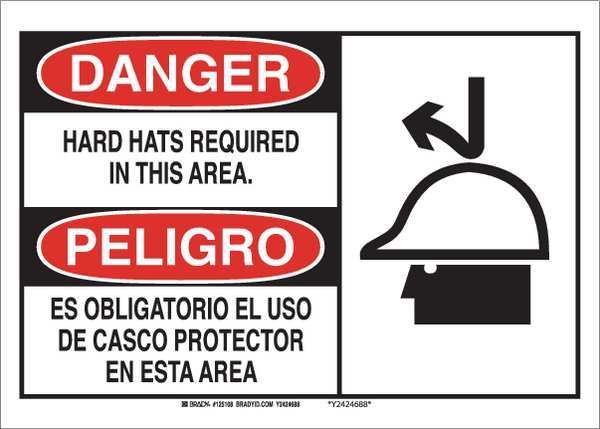 Danger/Peligro Sign 10X14, Height: 10, BRADY, Mfr# 125108