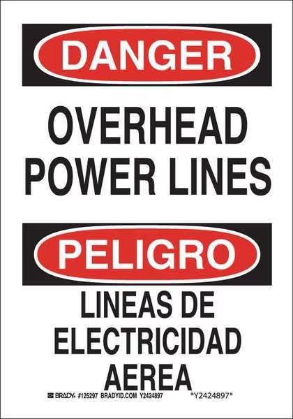 Danger/Peligro Sign, 10X7, Header Legend Color: White, BRADY, Mfr# 125295