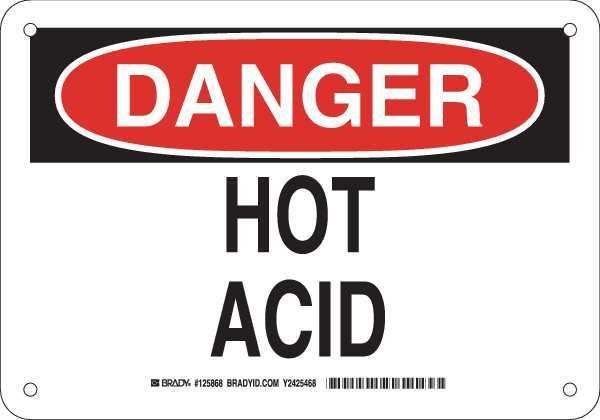 Danger Sign, 7 in H, 10 in W, Rectangle, English, 125868, BRADY, Mfr# 125868