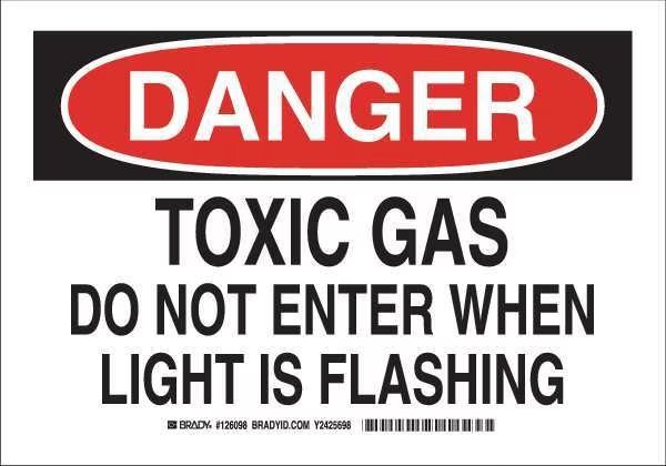 Danger Sign, 7 in H, 10 in W, Polyester, Rectangle, English, 126098, BRADY, Mfr# 126098