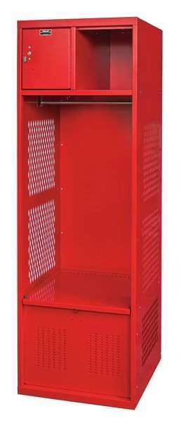 Gear Locker, (1) Tier, (1) Wide, Steel, Red, Powder Coated Finish, 24 in W, 18 in D, 74 3/4 in H, Hallowell, Mfr#: WSBF482-1C-RR
