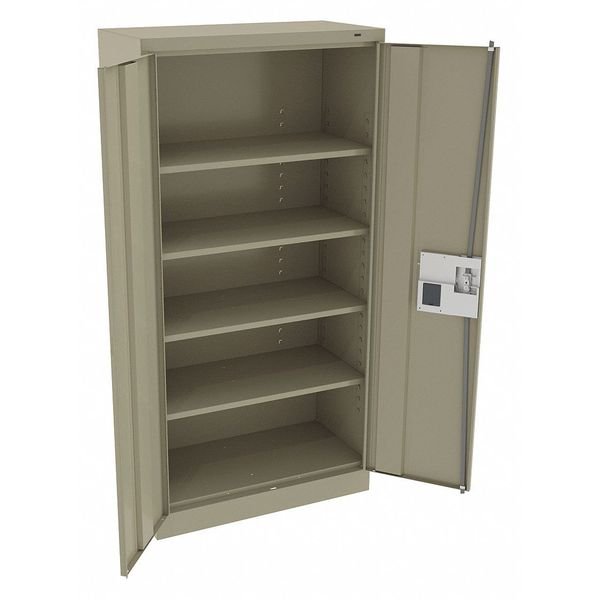 24 ga. Carbon Steel Storage Cabinet, 36 in W, 72 in H, Stationary, TENNSCO, Mfr# 7218ELSD