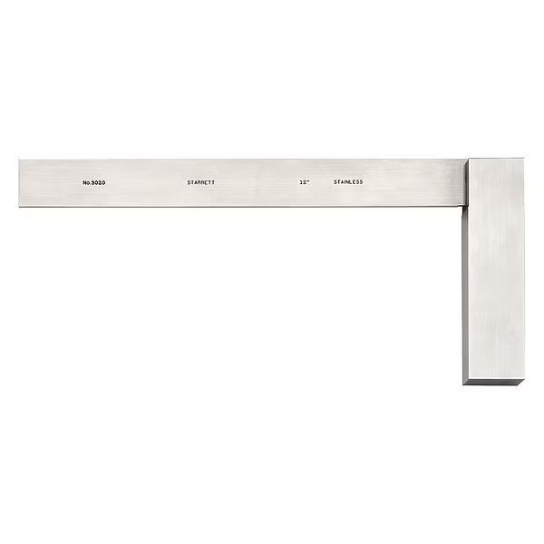 Precision Steel Square, SS, 13 1/2 x 7 In, Starrett, Mfr#: 3020-12