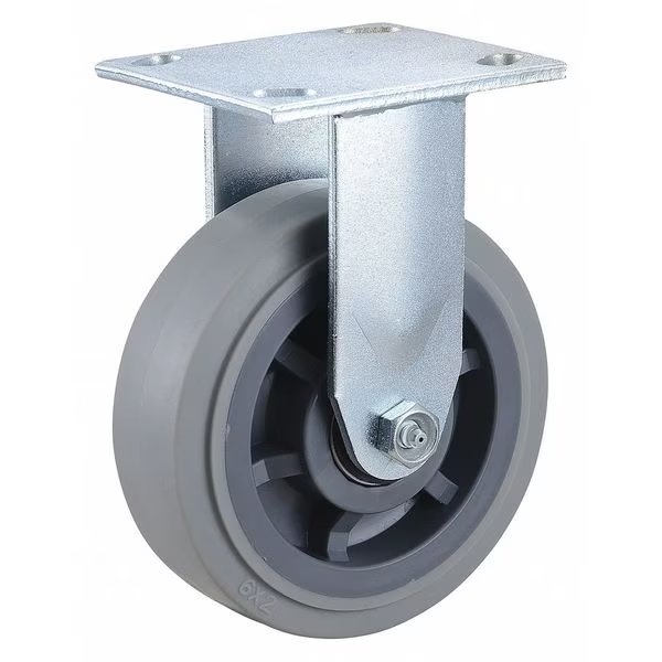 Rigid Plate Caster, TPR, 6 in., 600 lb., EnjoyTool select, Mfr# 18XS06228R