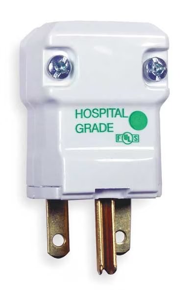 3 Wire Straight Blade Plug Hospital Grade 250VAC 15A, HUBBELL, Mfr# HBL8666V