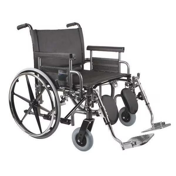 Wheelchair, 700lb, 26 In Seat, Silver/Black, First Voice, Mfr#: MDS809750