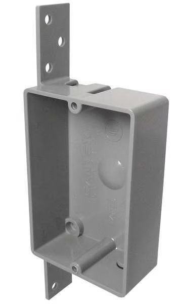 Electrical Box, Shallow, w/Bracket, PVC, CANTEX, Mfr# EZ08SB