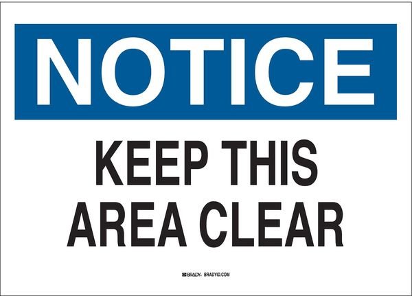 Notice, Keep This Area Clear, 14