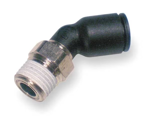 Push-to-Connect, Threaded Male Elbow, 3/8 in Tube Size, Nylon, Black, 10 PK, Legris, Mfr#: 3113 60 11