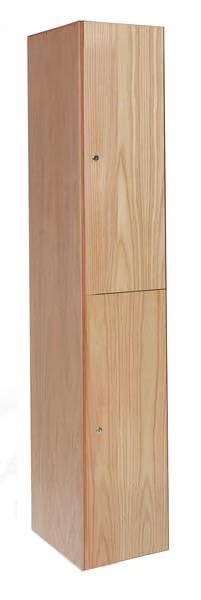 Wardrobe Locker, 15 in W, 18 in D, 72 in H, (1) Wide, (2) Openings, Light Wood, HALLOWELL, Mfr# UW1582-2A-W-RO