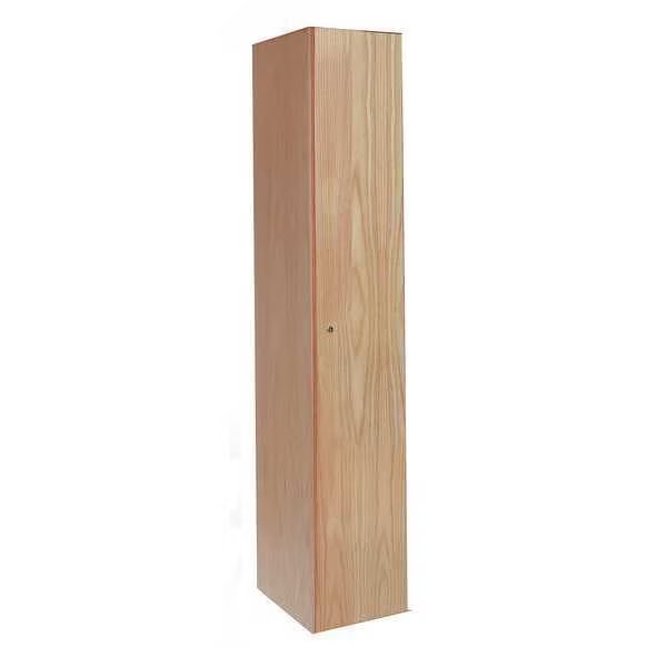 Wardrobe Locker, 12 in W, 18 in D, 72 in H, (1) Tier, (1) Wide, Light Wood, Hallowell, Mfr#: UW1282-1A-W-RO