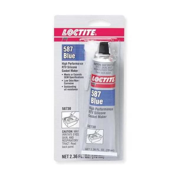 Low Odor, Noncorrosive RTV Gasket Maker, 70 mL, Blue, Temp Range -75 to 500 Degrees F, Loctite, Mfr#: 135504