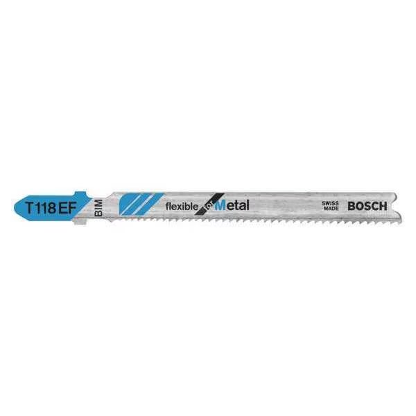 Jigsaw Blade, T-Shank, 3-1/2 In. L, PK5, BOSCH, Mfr# T118EF