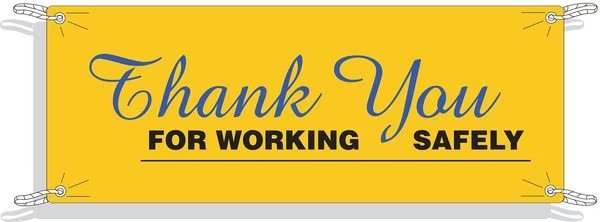 Safety Banner, 42 x 120In, Vinyl, Text, ENG, BRADY, Mfr# 50911